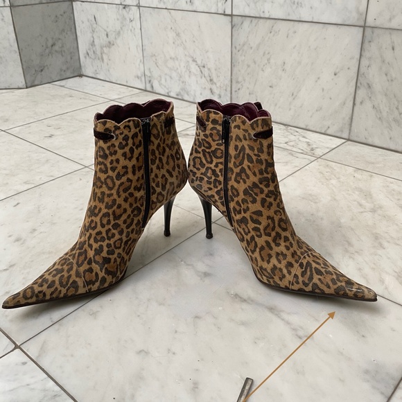 Italian Animal Print Leopard Boots 37/ US 7 - Picture 6 of 13
